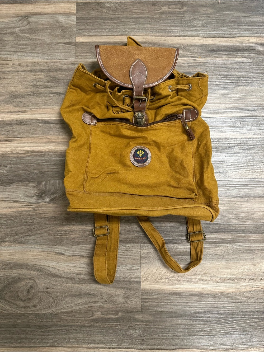 Vintage Jordache Mustard Yellow Backpack